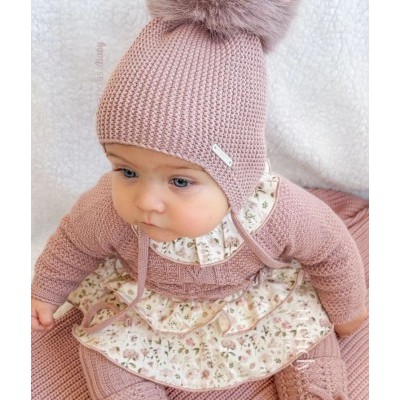 gorro orejero rosa vintage...