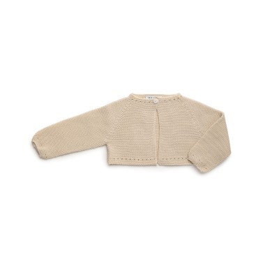 chaqueta corta punto crema