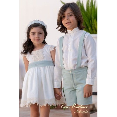 conjunto niño verde agua...