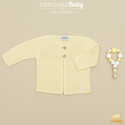 chaqueta larga punto amarillo