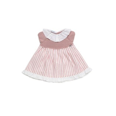 vestido rayas rosa palo