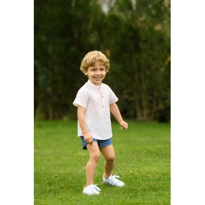 camisa cuello mao niño