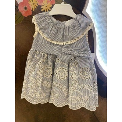 vestido rayas bordado