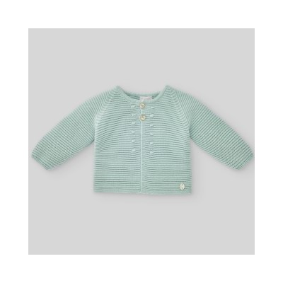 chaqueta punto verde agua