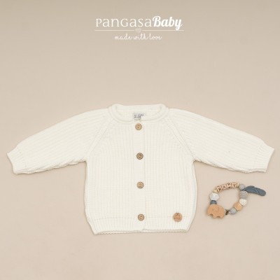 chaqueta punto perlado marfil