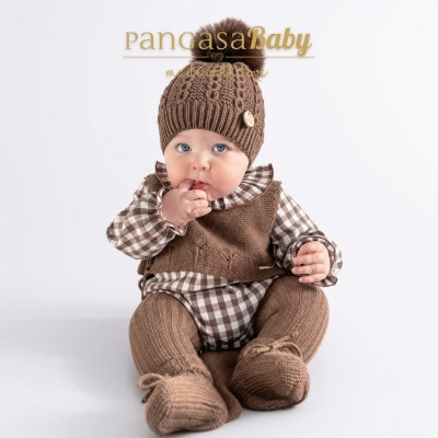 pelele cuadros chocolate