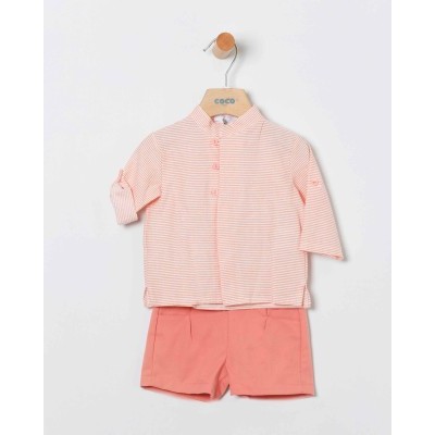 conjunto camisa salmón
