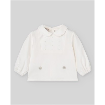 camisa bordados crudo